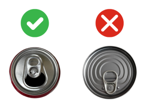 tops of cans